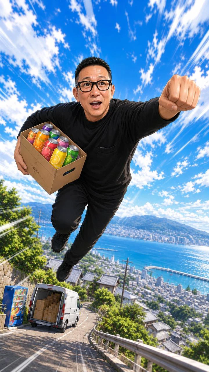 空を飛ぶ西井くん